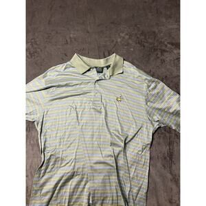 The Masters Tournament Golf Polo Shirt Amen Corner Green‎ Striped Men Large